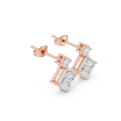 Mixed Shape Lab Grown Diamond Drop Earrings