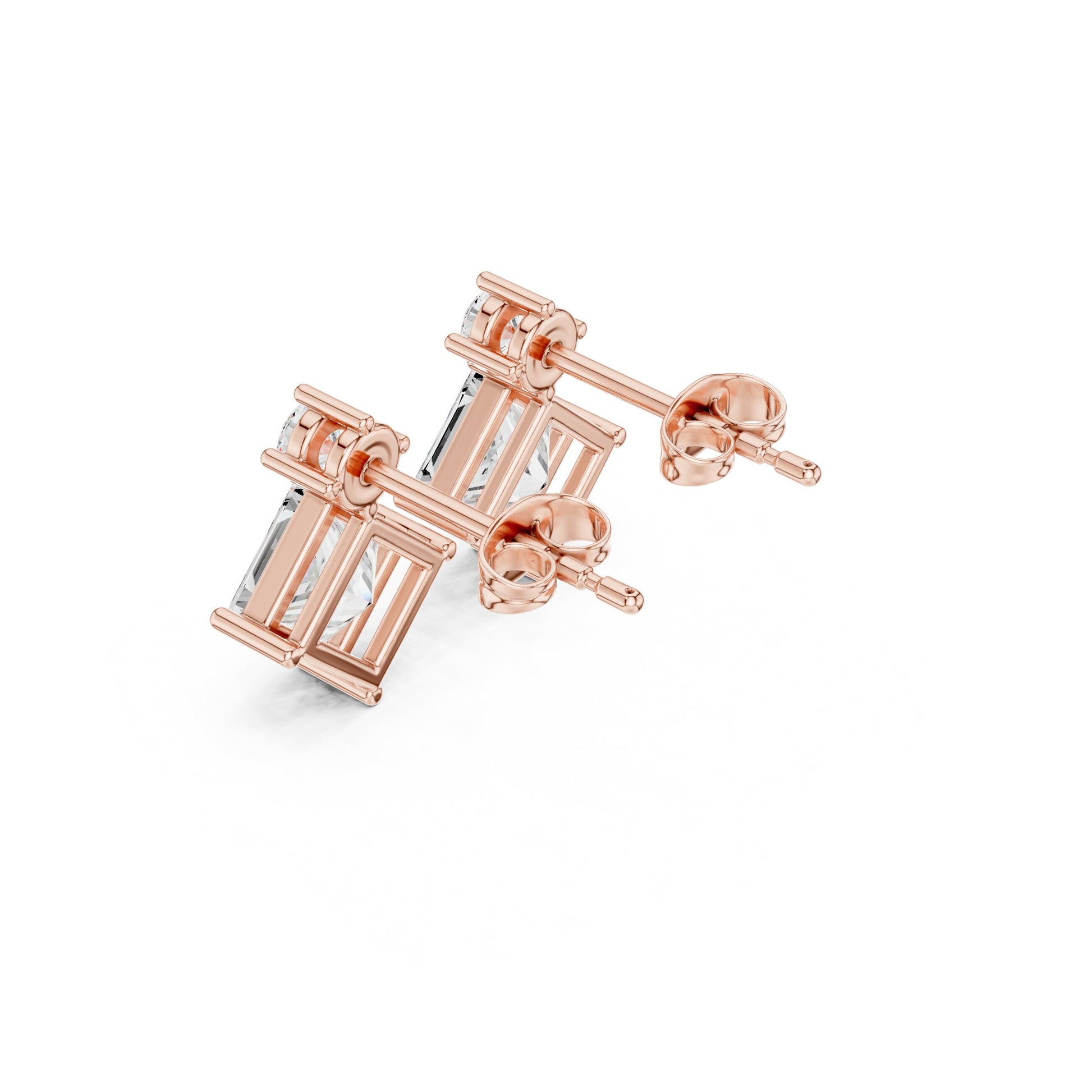 Mixed Shape Lab Grown Diamond Drop Earrings