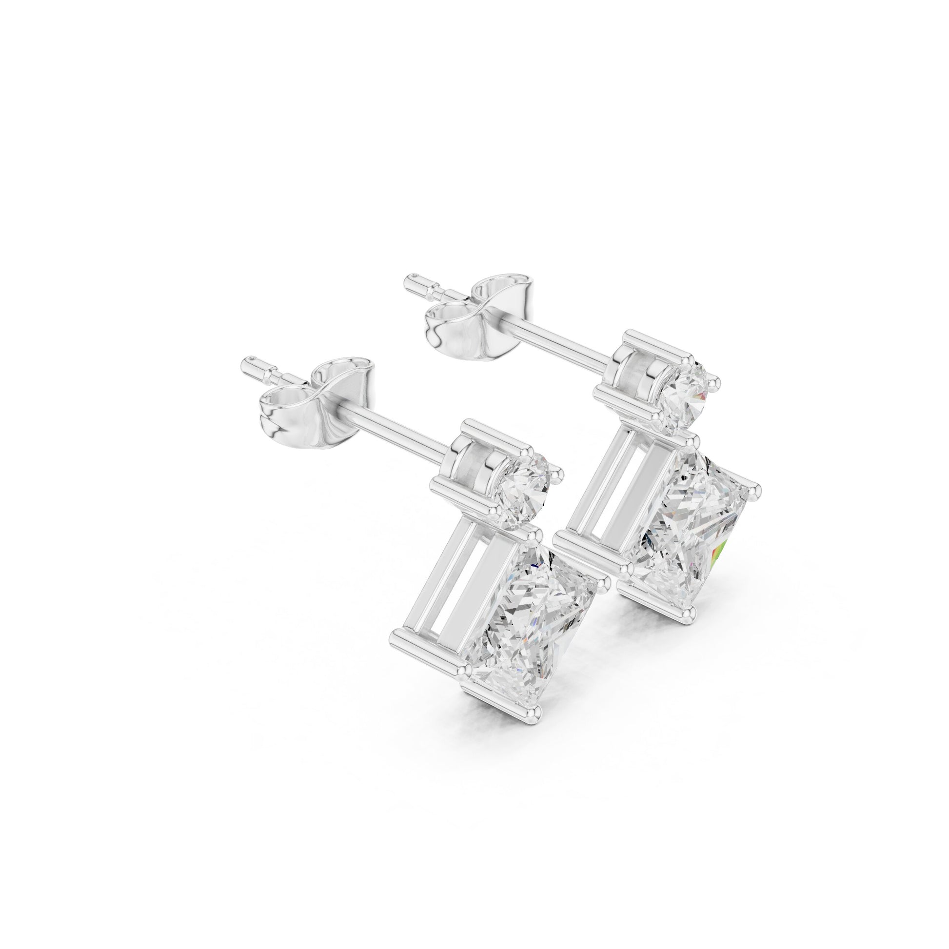Mixed Shape Lab Grown Diamond Drop Earrings