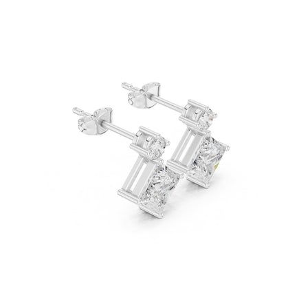 Mixed Shape Lab Grown Diamond Drop Earrings