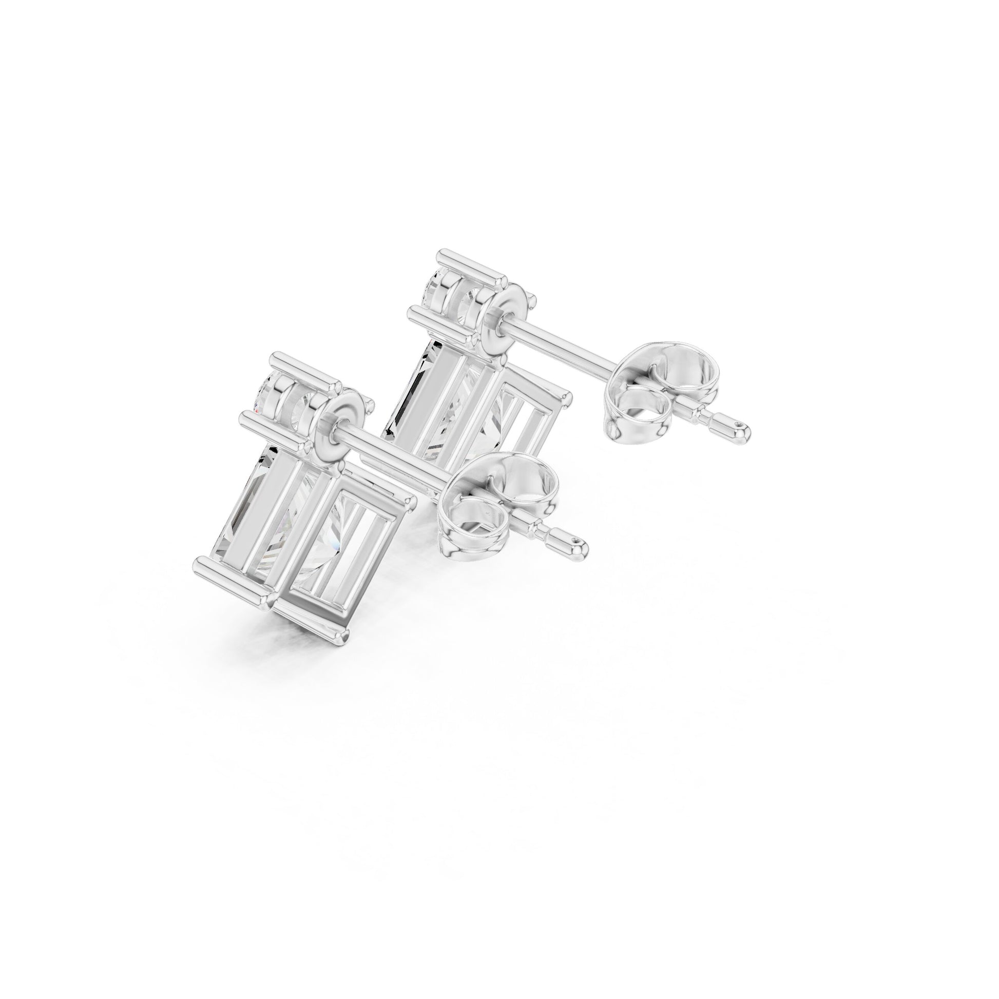 Mixed Shape Lab Grown Diamond Drop Earrings