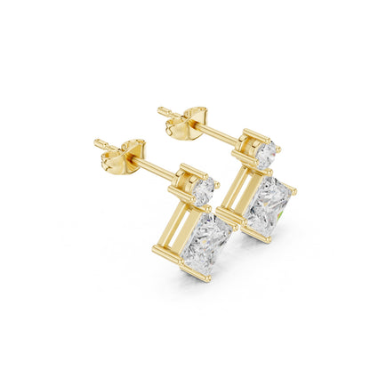 Mixed Shape Lab Grown Diamond Drop Earrings