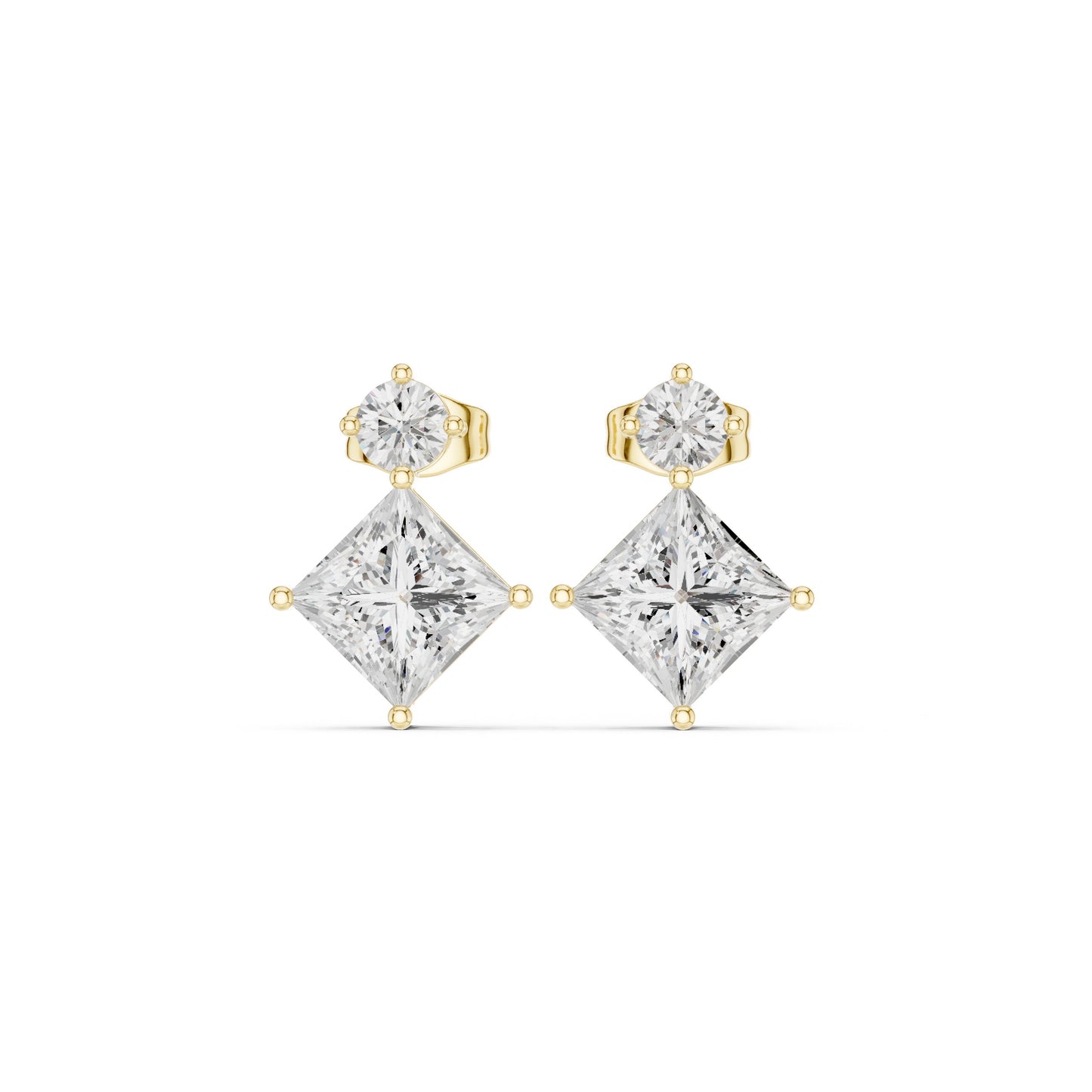 Mixed Shape Lab Grown Diamond Drop Earrings