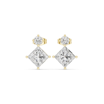 Mixed Shape Lab Grown Diamond Drop Earrings