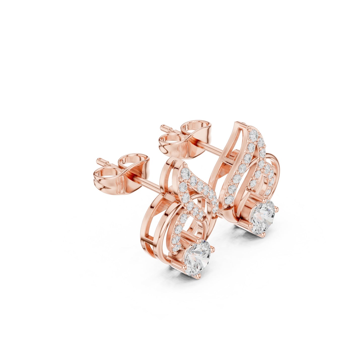 Mixed Shape Lab Grown Diamond Stud Earrings
