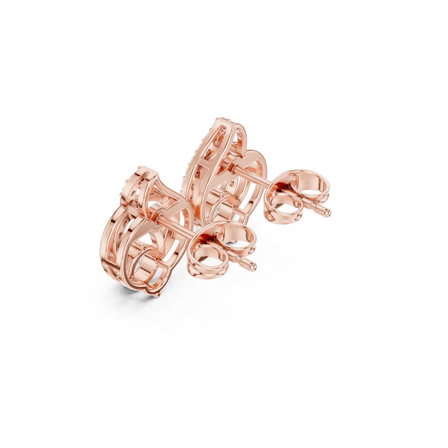Mixed Shape Lab Grown Diamond Stud Earrings