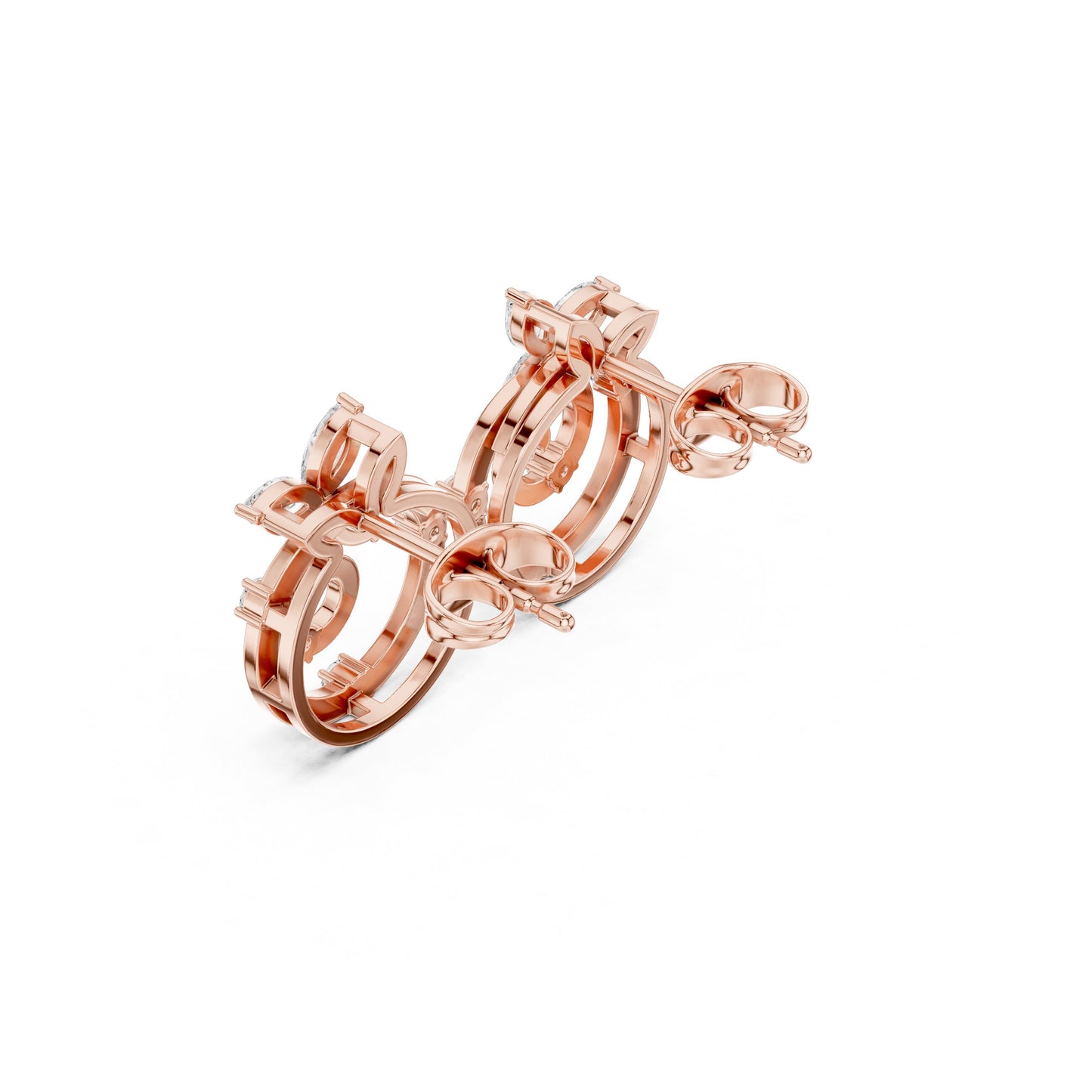 Mixed Shape Lab Grown Diamond Stud Earrings