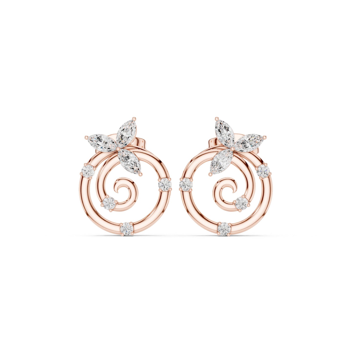 Mixed Shape Lab Grown Diamond Stud Earrings