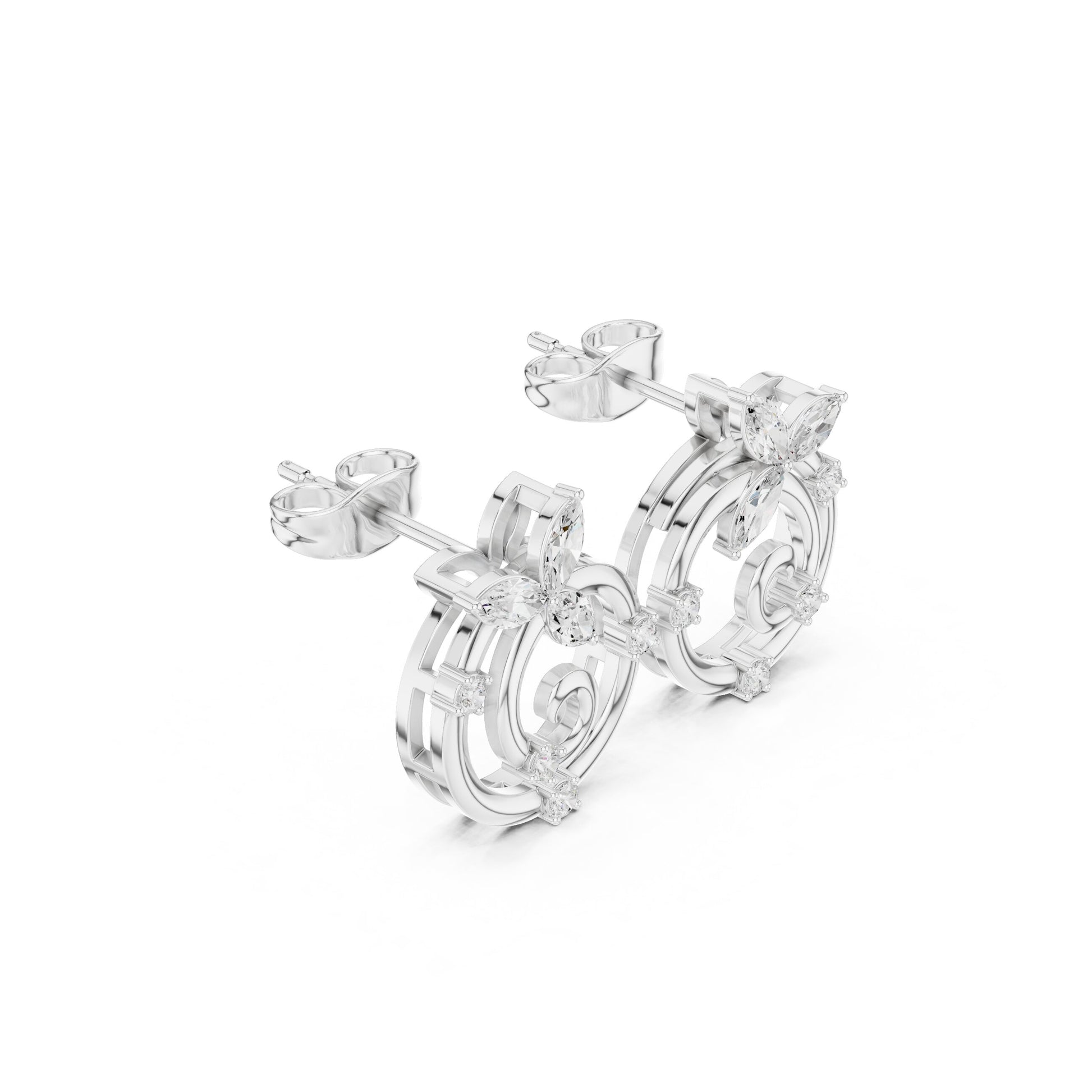 Mixed Shape Lab Grown Diamond Stud Earrings