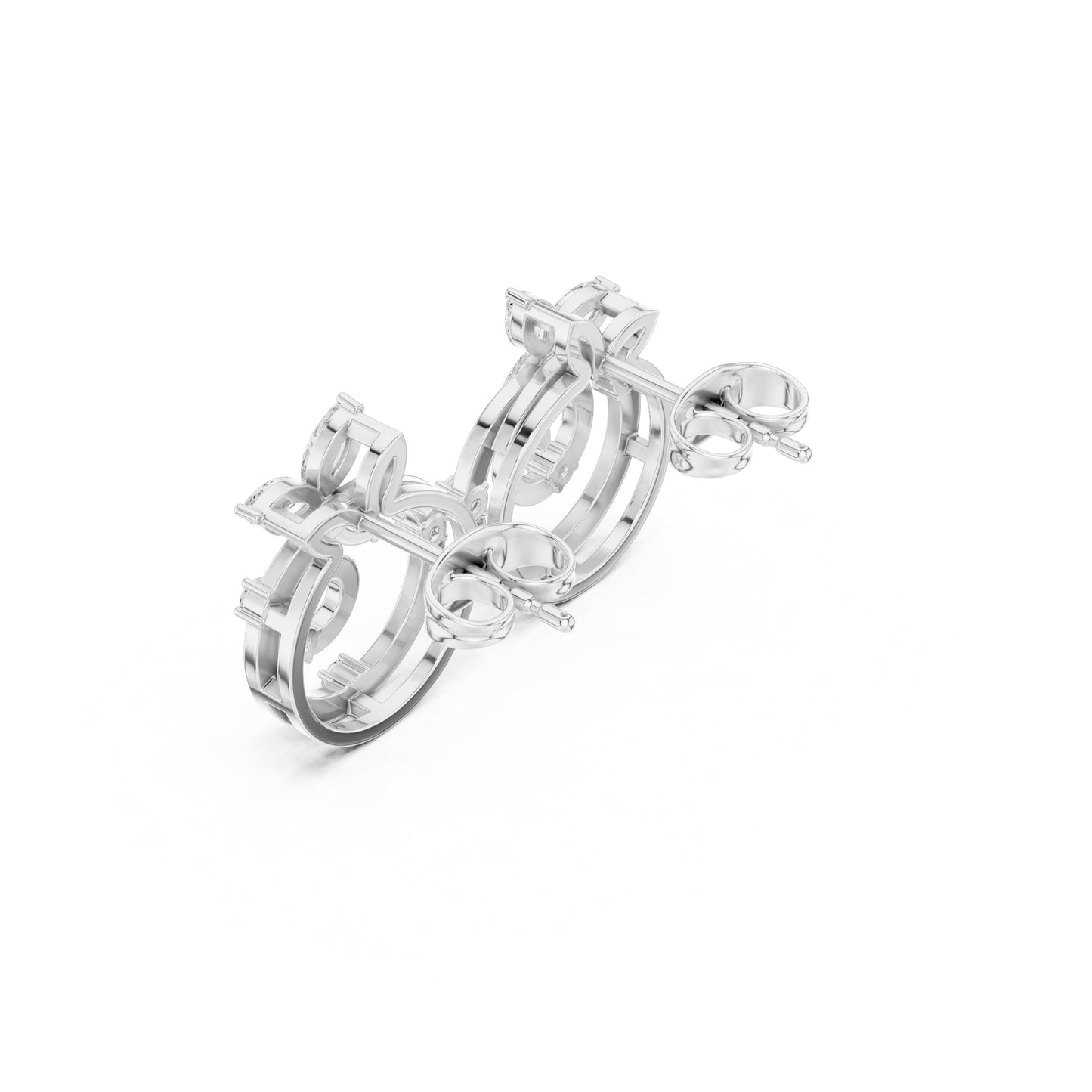 Mixed Shape Lab Grown Diamond Stud Earrings