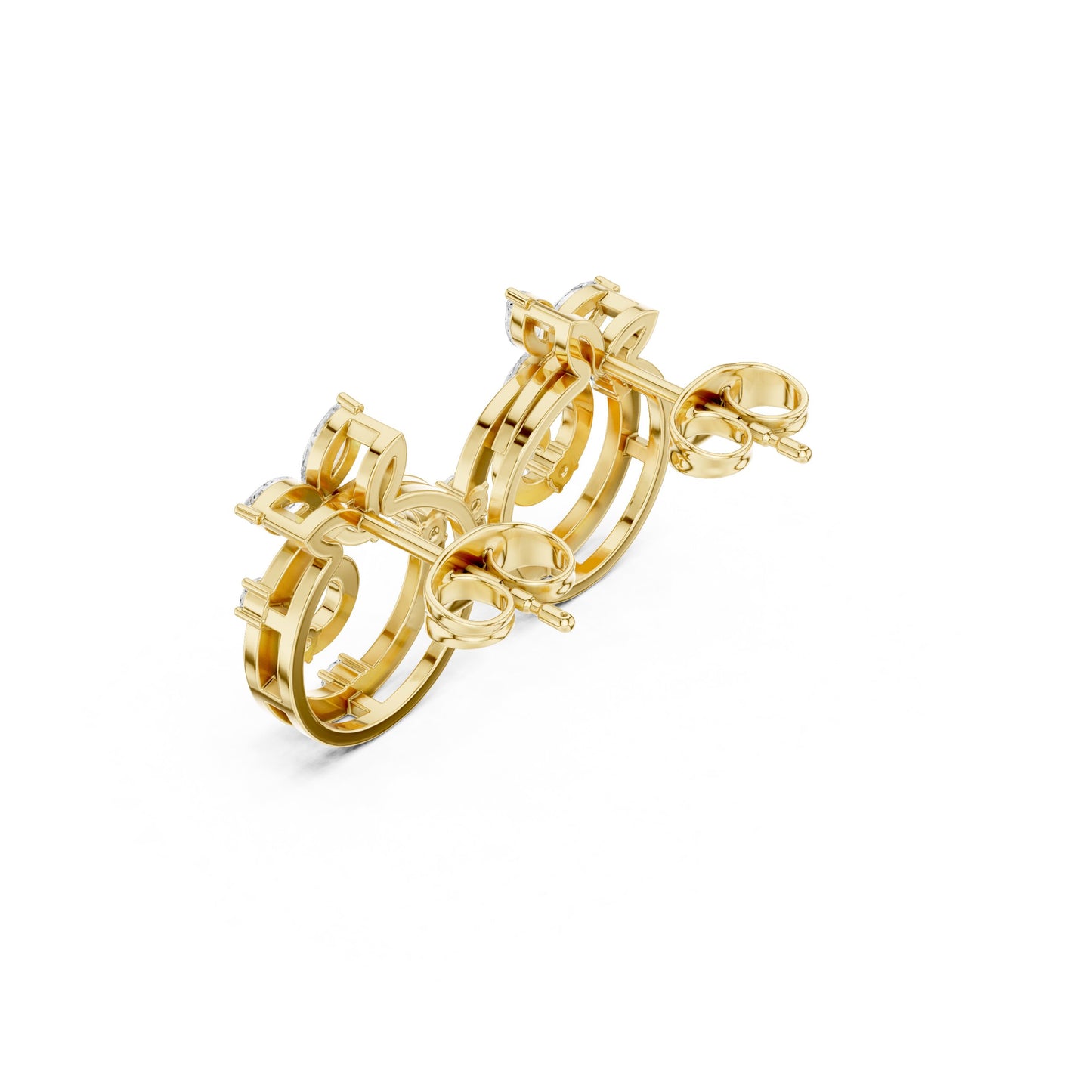 Mixed Shape Lab Grown Diamond Stud Earrings