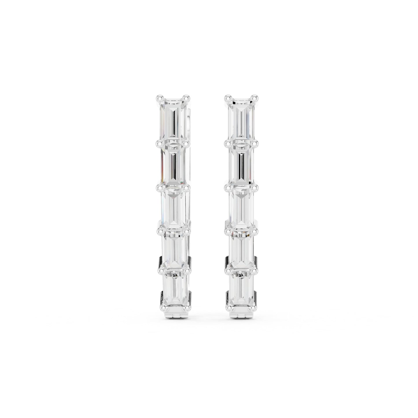 Emerald Huggie Lab Grown Diamond Earrings