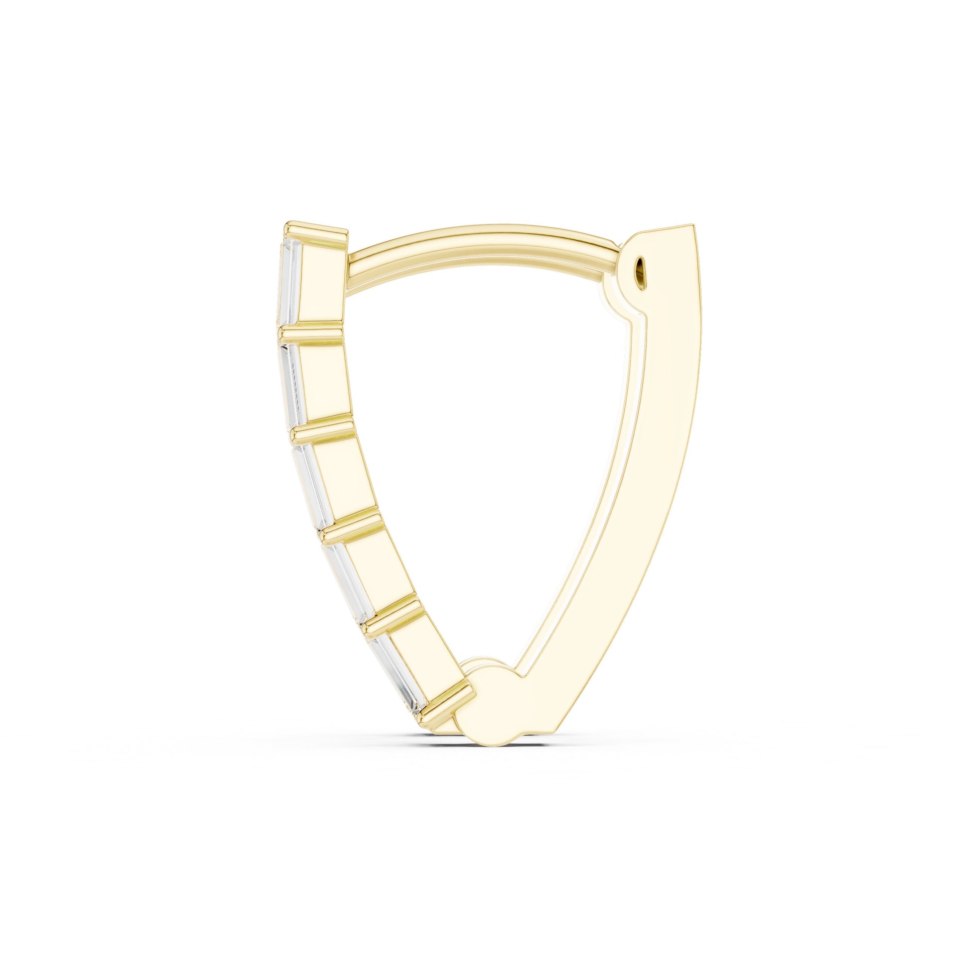 Emerald Huggie Lab Grown Diamond Earrings