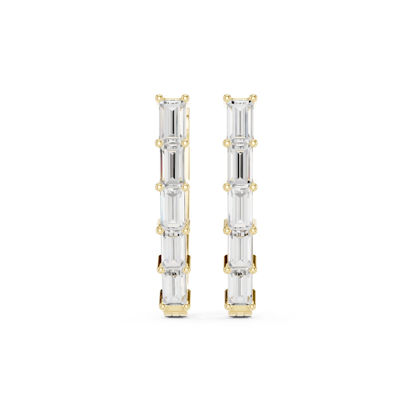 Emerald Huggie Lab Grown Diamond Earrings