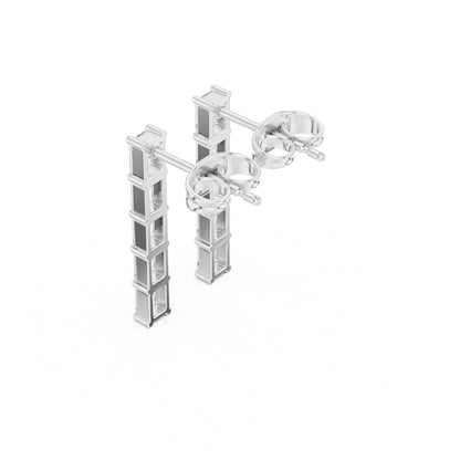 Emerald Dangle Lab Grown Diamond Earrings