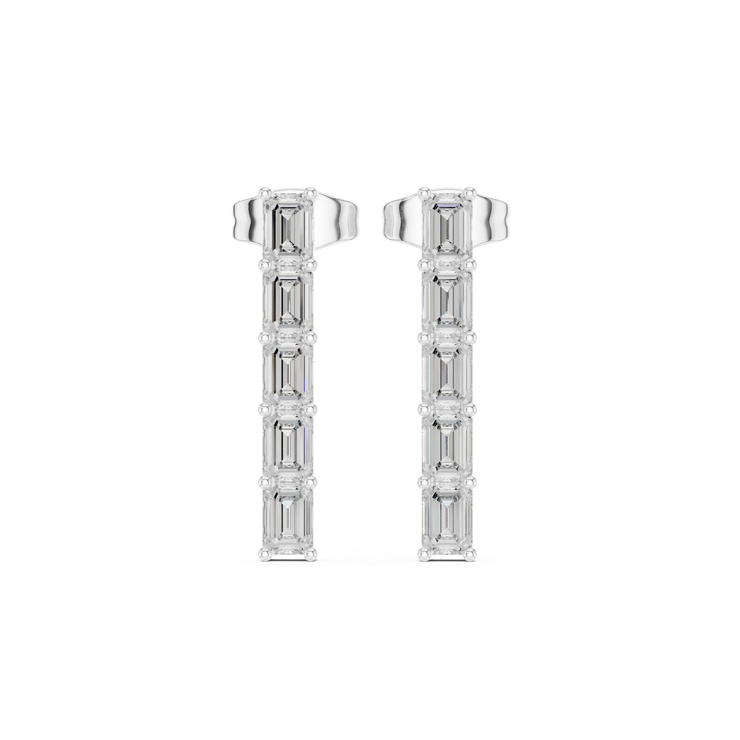 Emerald Dangle Lab Grown Diamond Earrings