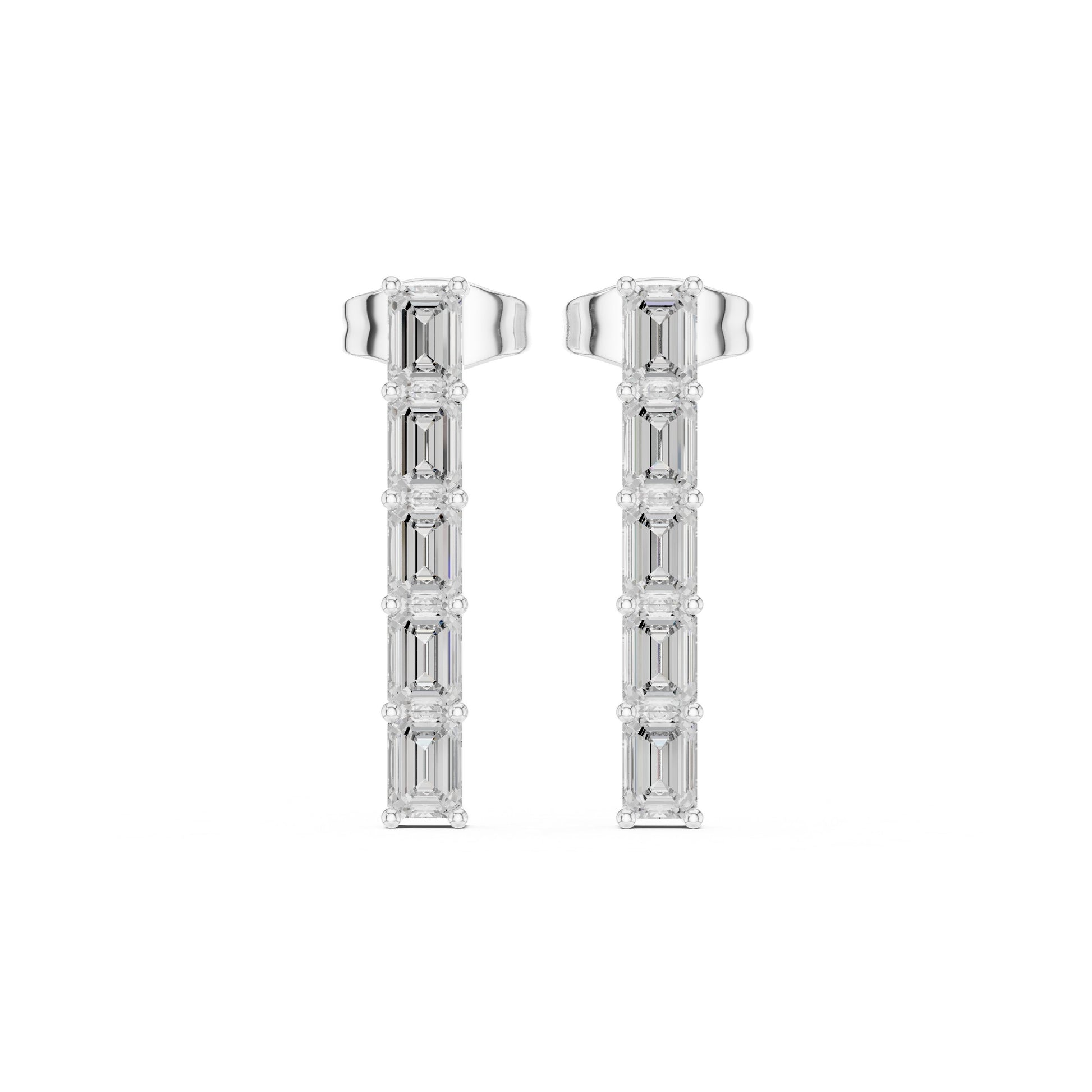 Emerald Dangle Lab Grown Diamond Earrings