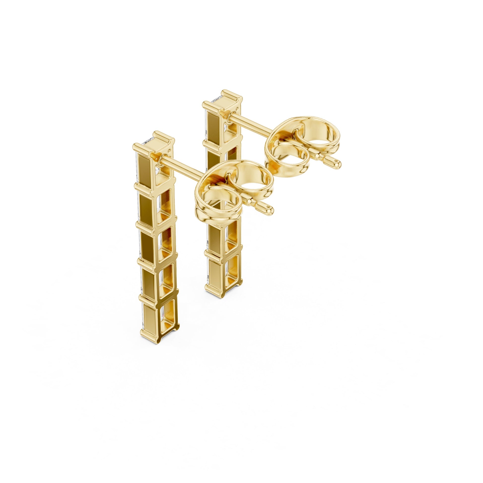 Emerald Dangle Lab Grown Diamond Earrings