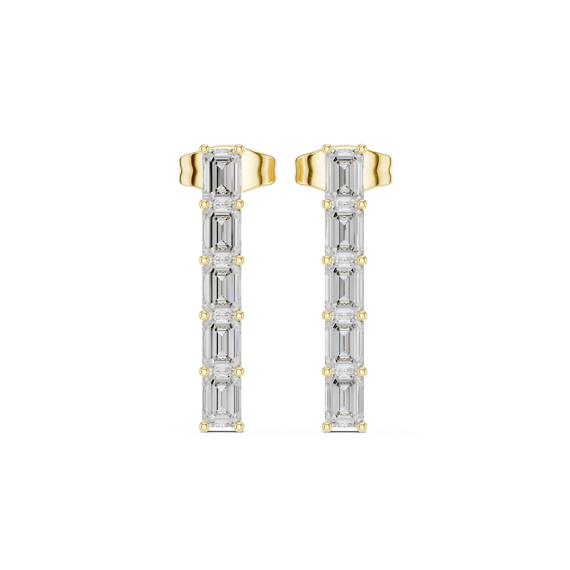 Emerald Dangle Lab Grown Diamond Earrings