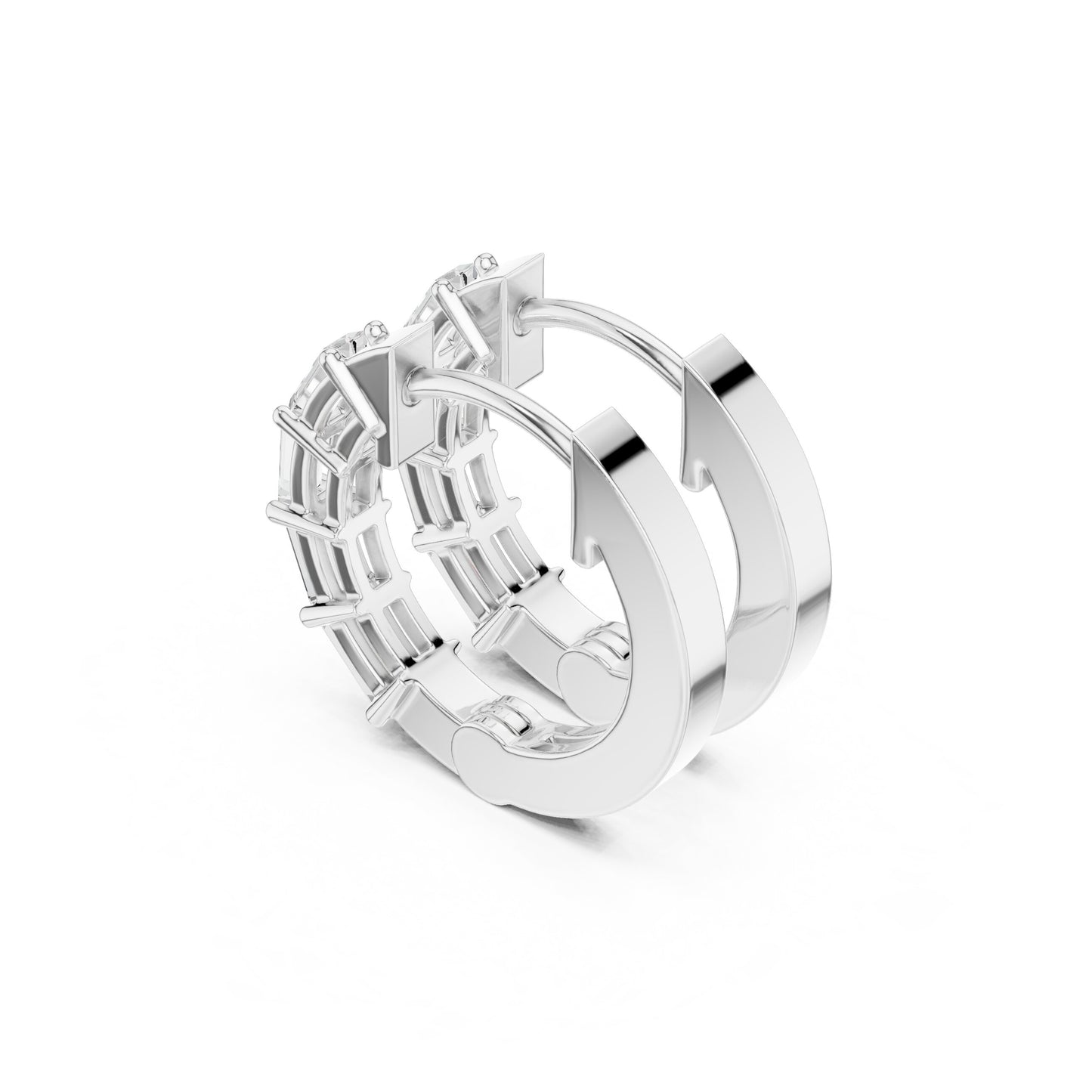 Emerald Huggie Lab Grown Diamond Earrings