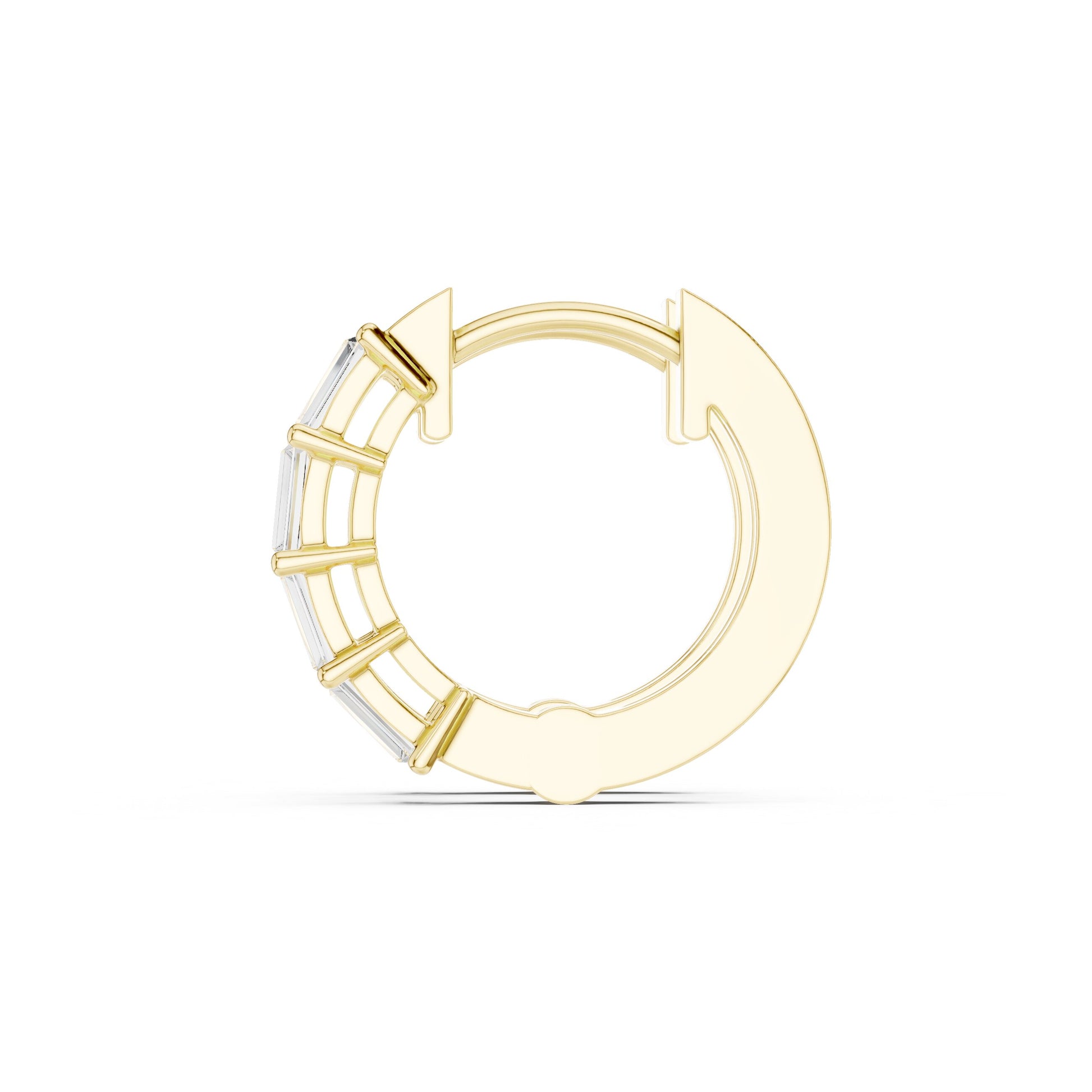 Emerald Huggie Lab Grown Diamond Earrings