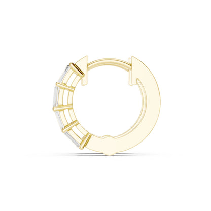 Emerald Huggie Lab Grown Diamond Earrings