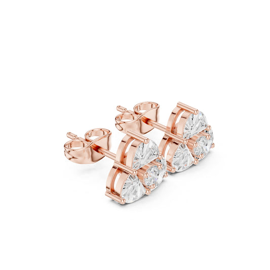 Round Stud Lab Grown Diamond Earrings