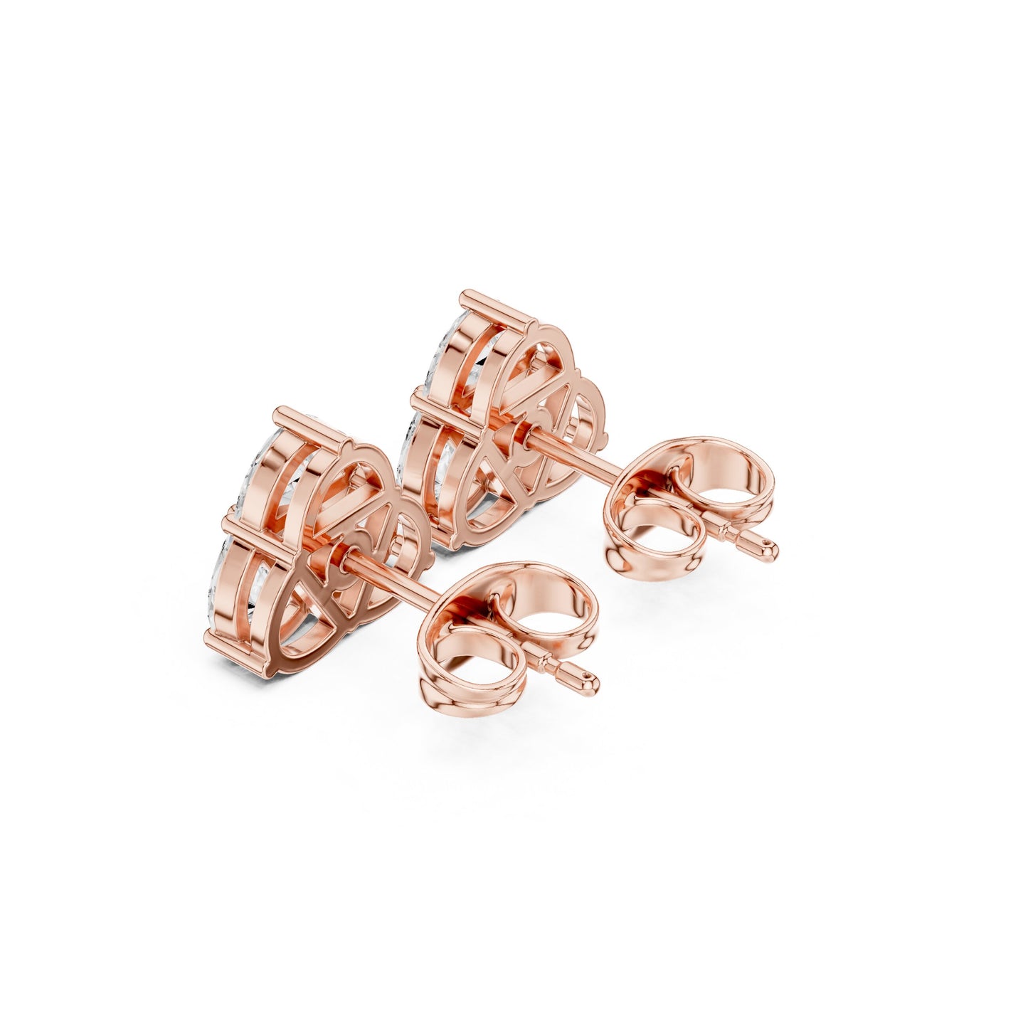 Round Stud Lab Grown Diamond Earrings