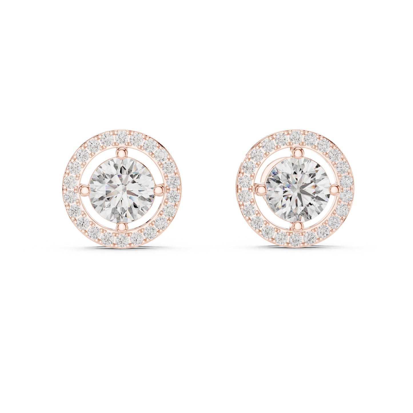 Round Stud Lab Grown Diamond Earrings