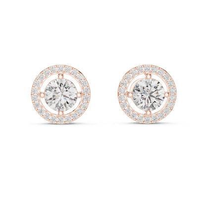 Round Stud Lab Grown Diamond Earrings