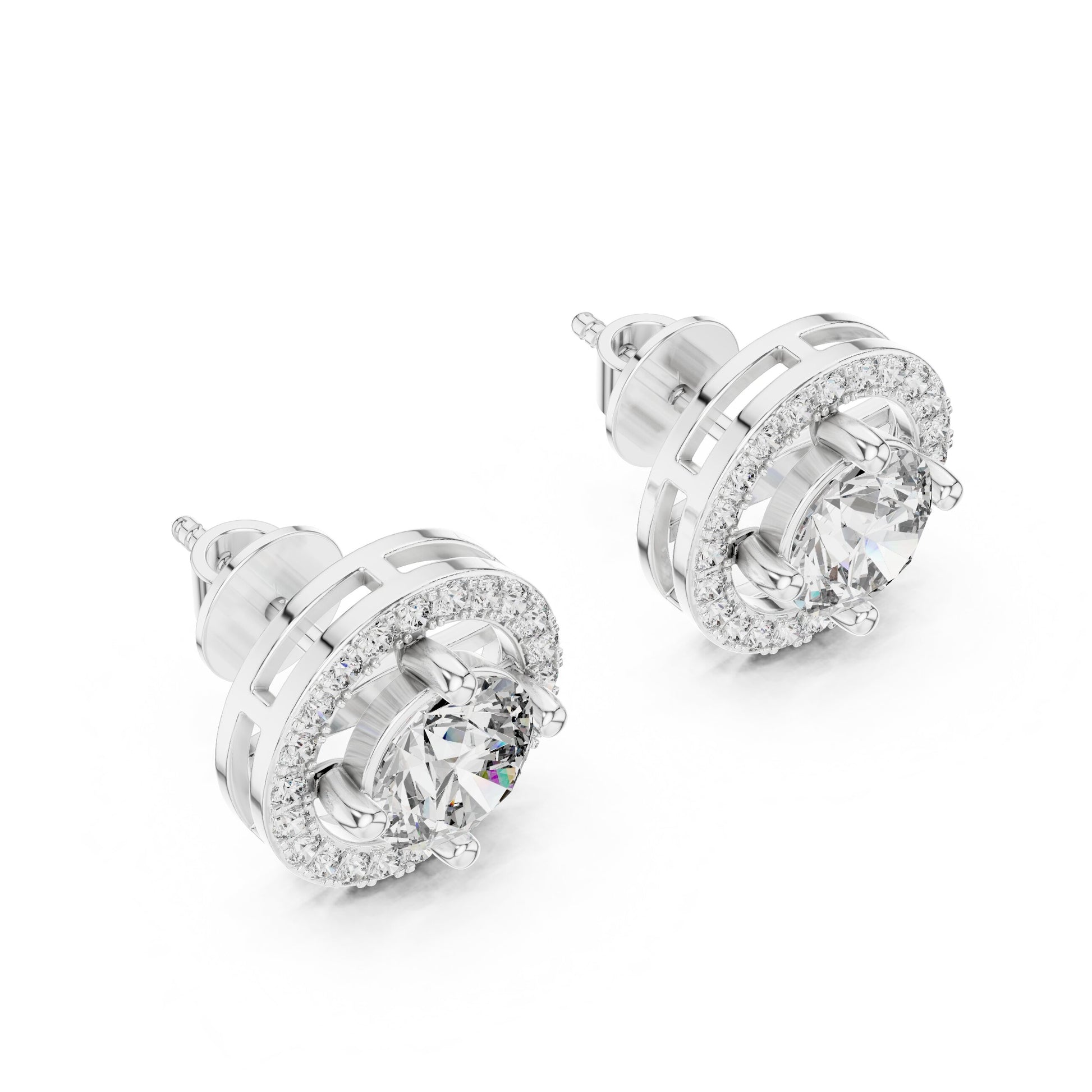 Round Stud Lab Grown Diamond Earrings