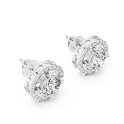 Round Stud Lab Grown Diamond Earrings