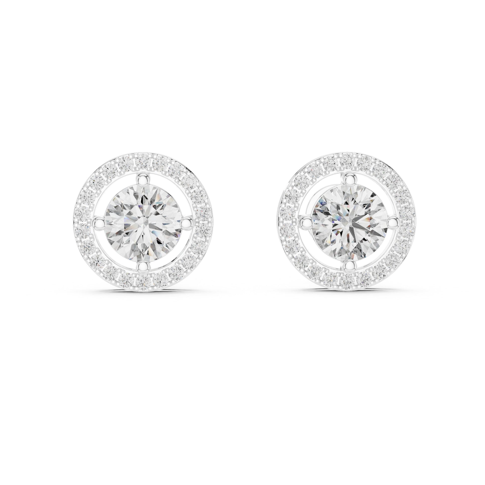 Round Stud Lab Grown Diamond Earrings