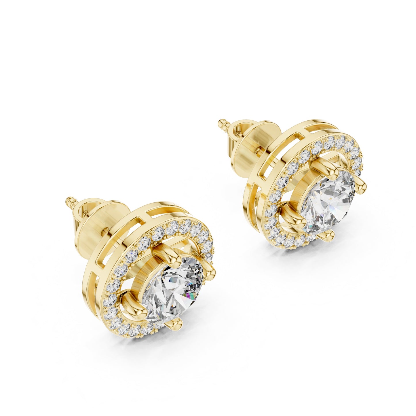Round Stud Lab Grown Diamond Earrings