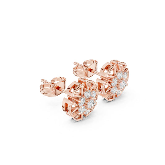 Round Cluster Lab Grown Diamond Earrings