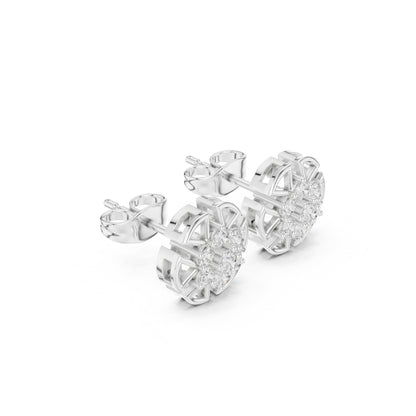 Round Cluster Lab Grown Diamond Earrings
