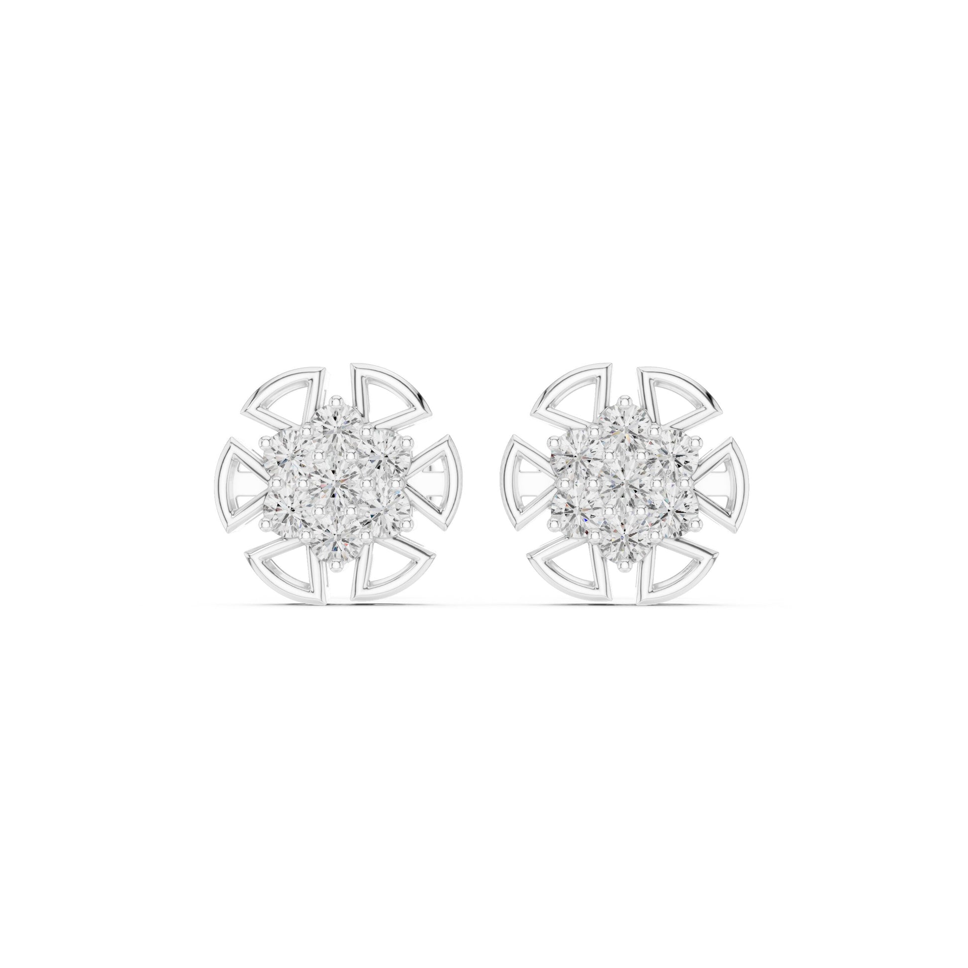 Round Cluster Lab Grown Diamond Earrings