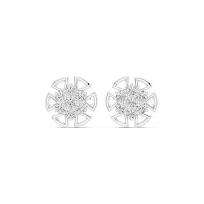 Round Cluster Lab Grown Diamond Earrings