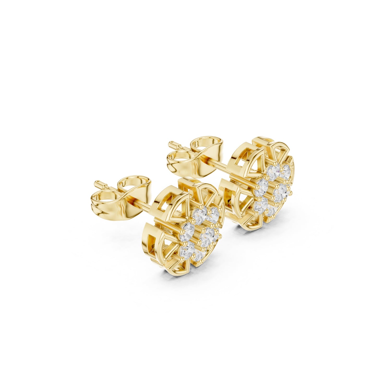 Round Cluster Lab Grown Diamond Earrings