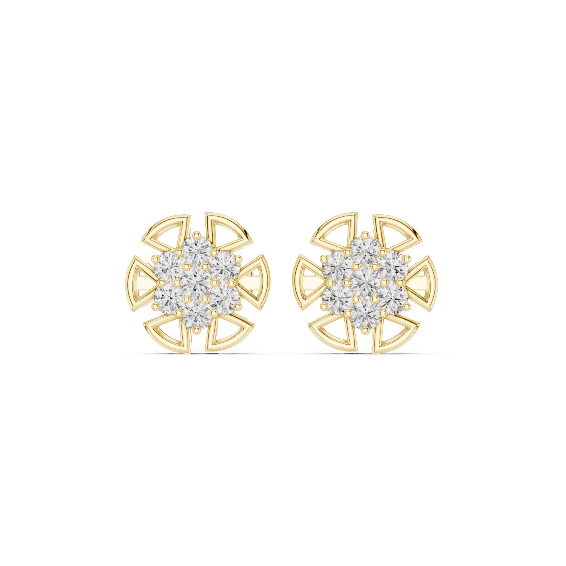 Round Cluster Lab Grown Diamond Earrings