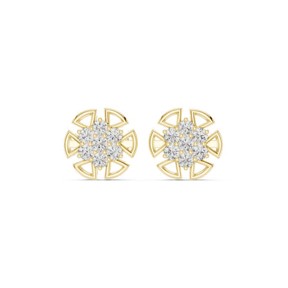 Round Cluster Lab Grown Diamond Earrings