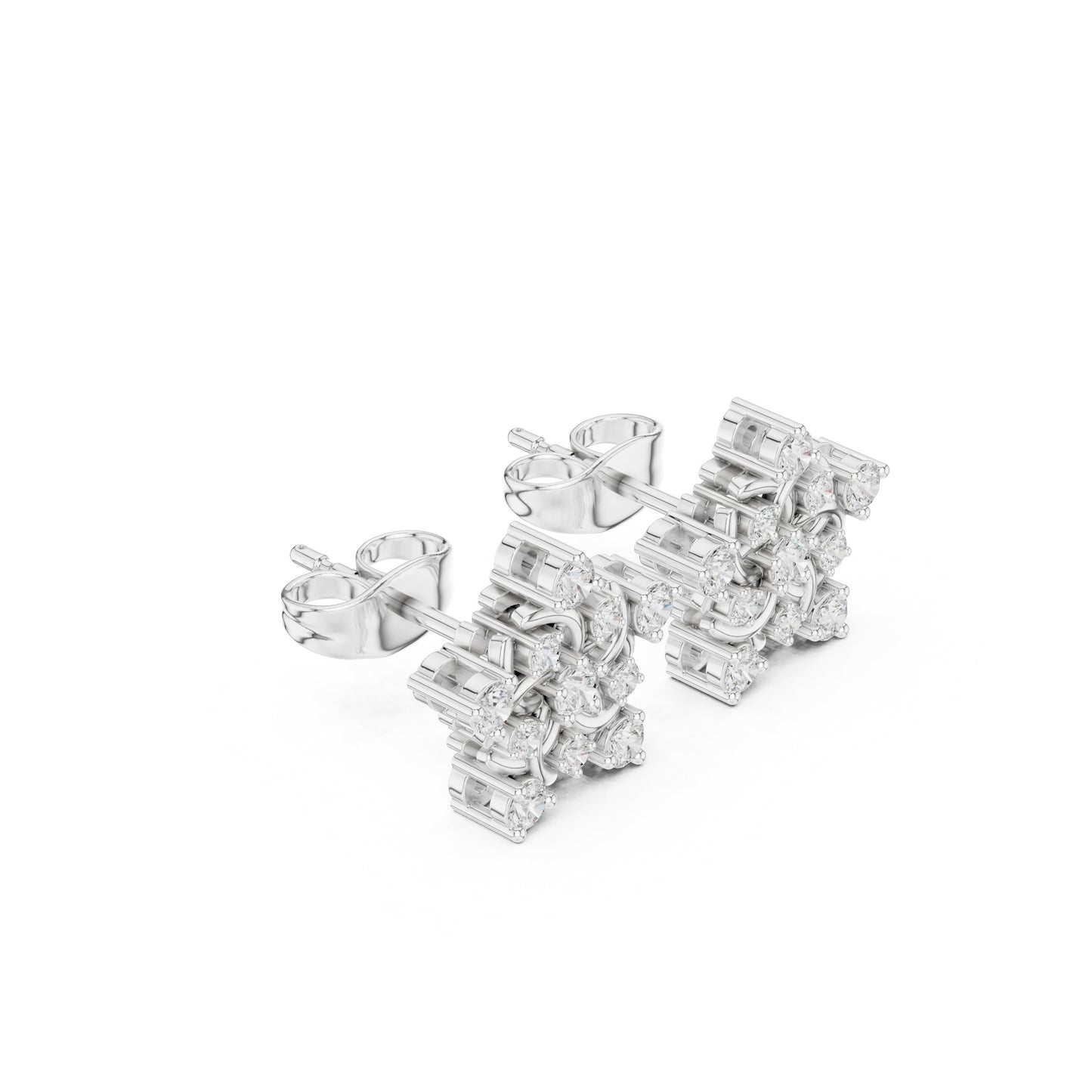 Round Cluster Lab Grown Diamond Earrings