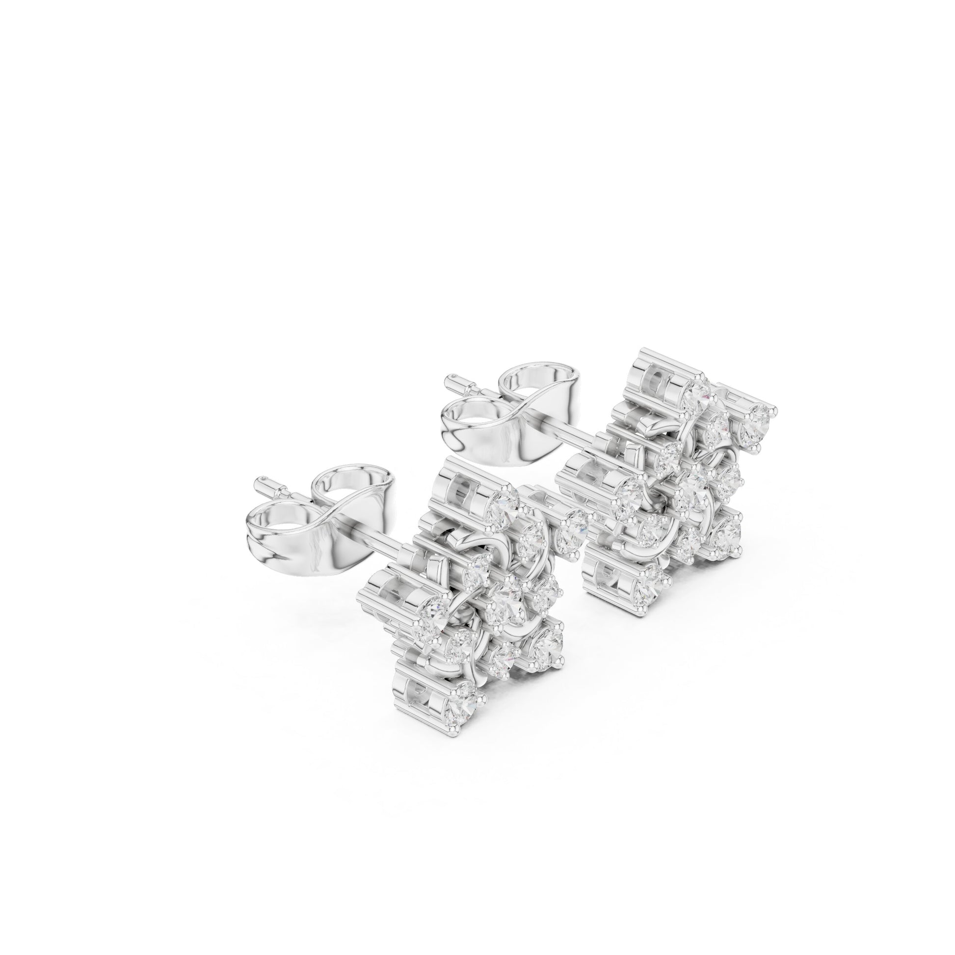 Round Cluster Lab Grown Diamond Earrings