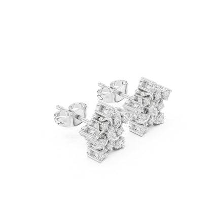 Round Cluster Lab Grown Diamond Earrings