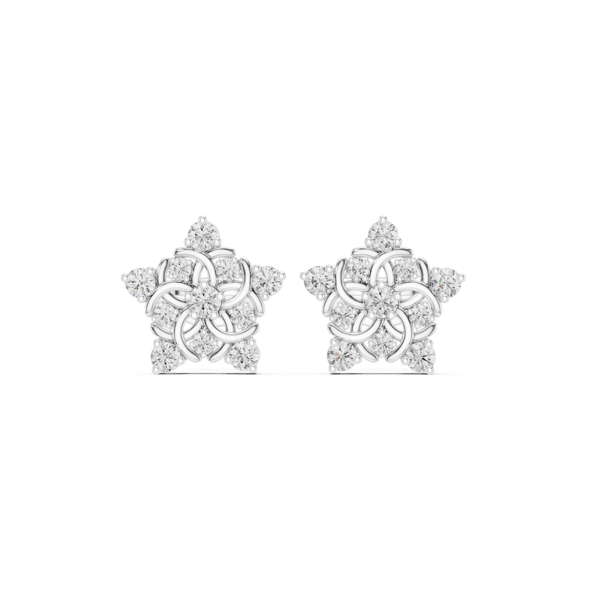 Round Cluster Lab Grown Diamond Earrings