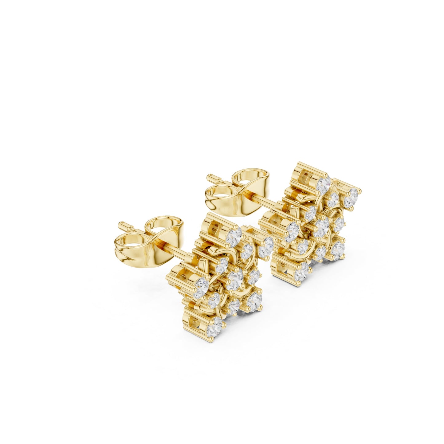 Round Cluster Lab Grown Diamond Earrings