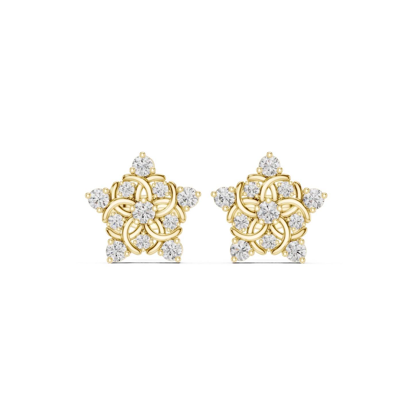 Round Cluster Lab Grown Diamond Earrings