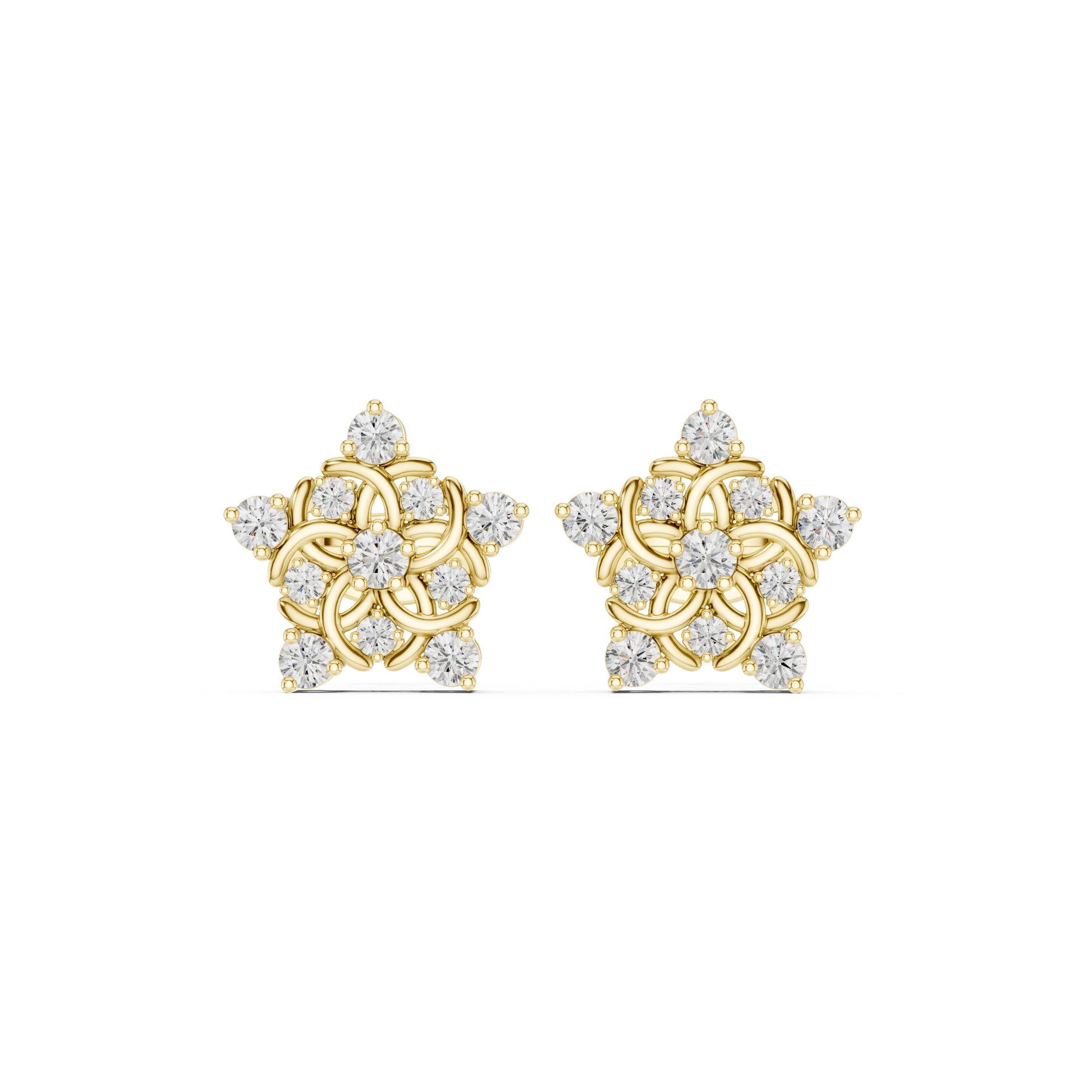 Round Cluster Lab Grown Diamond Earrings