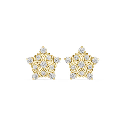 Round Cluster Lab Grown Diamond Earrings