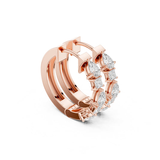 Round Huggie Lab Grown Diamond Earrings